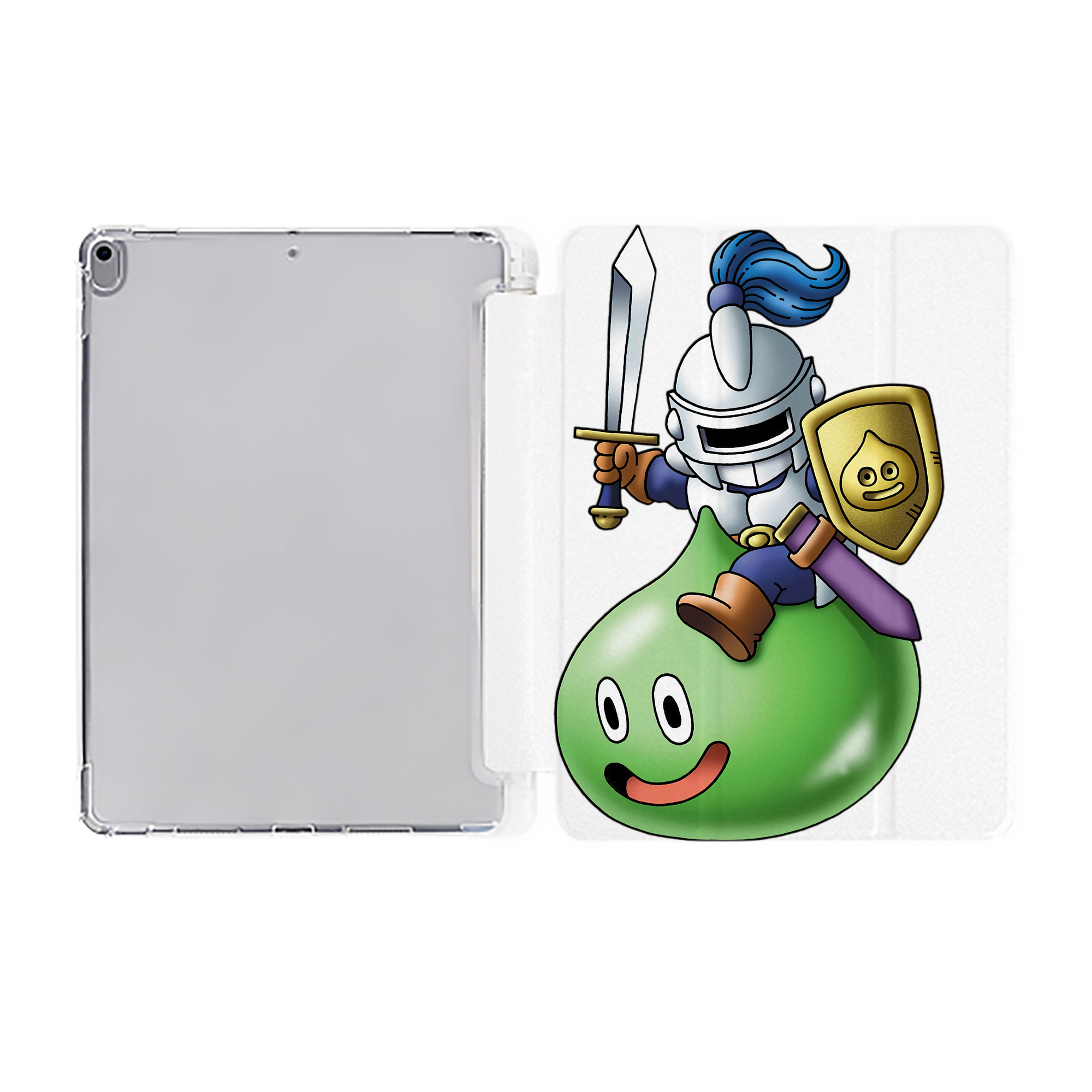 （画像用） ドラゴンクエスト Doragon Kuesuto Dragon Quest IPad ケース ペン収納付き 三つ折りスタンド PUレザー×シリコン 対応機種9.5/10.5/10.9インチ